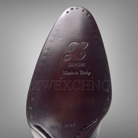 CALZOLERIA ZENOBI MONK STRAP WINGTIP LOAFERS ITALIAN MENS DRESS SHOES NEW IN BOX - Picture 5 of 11